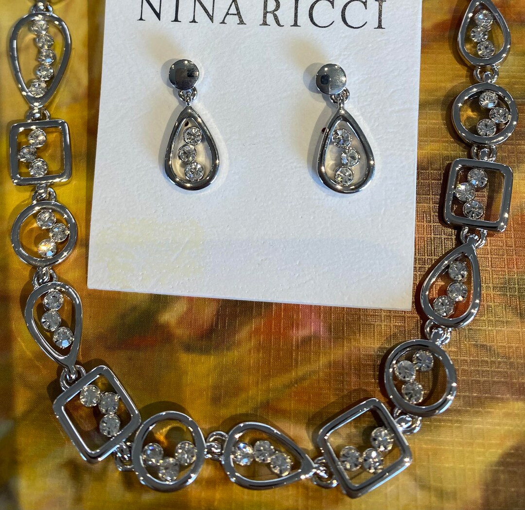 Crystal Ricci Vintage Nina Ricci Swarovski Crystal Necklace and Earrings Set - Etsy ...