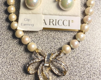 ヴィンテージ D'Orlan 22Kゴールドメッキネックレス＆イヤリングセット