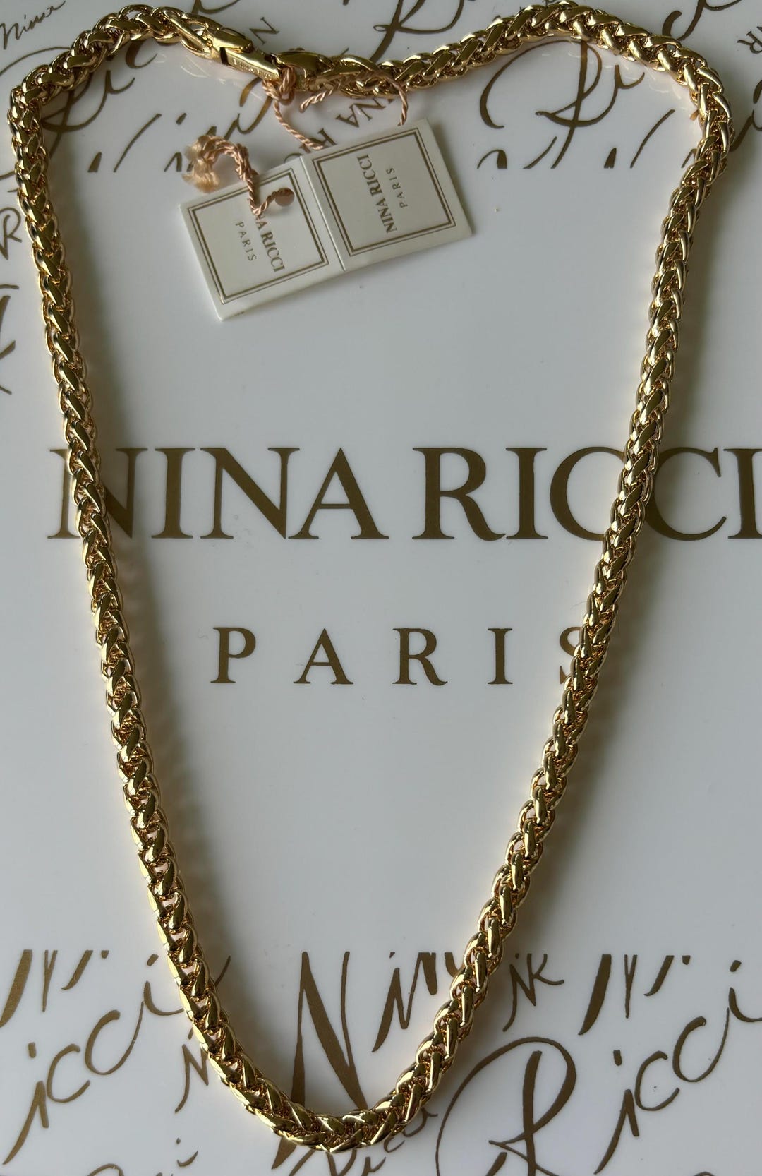 Vintage Nina Ricci 22kt Gold Plated Chain Necklace, Signed - Etsy