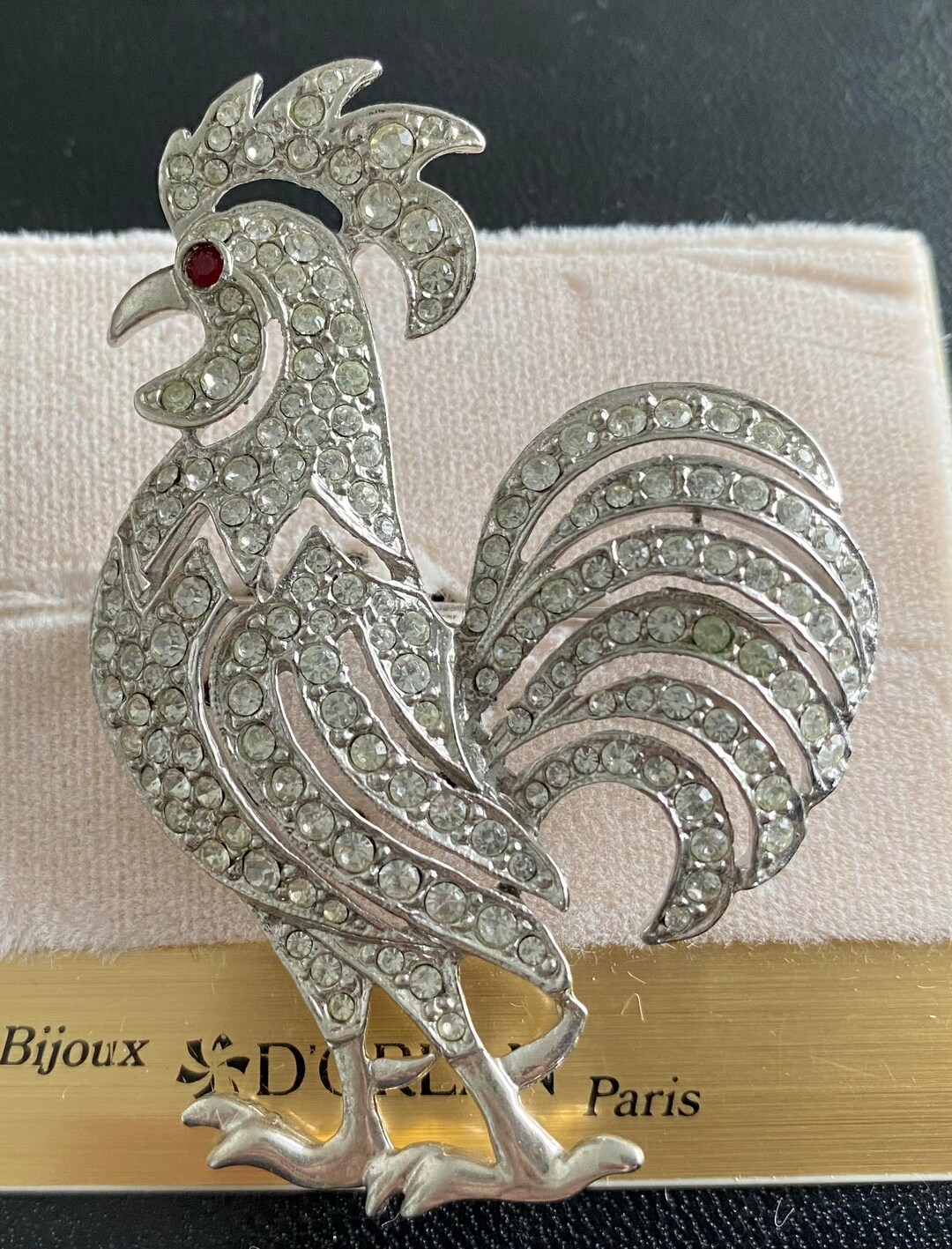 Gallo D'Orlan con baño de Auricular con cristales de  Diseñador, vintage, Pieza México