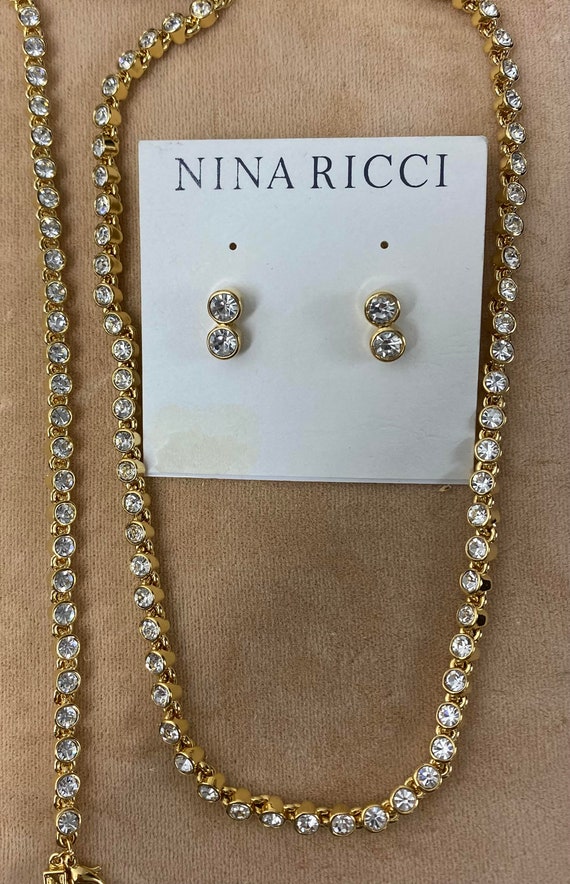 Nina Ricci Swarovski Crystal Jewelry Set – 22kt Gold Plated