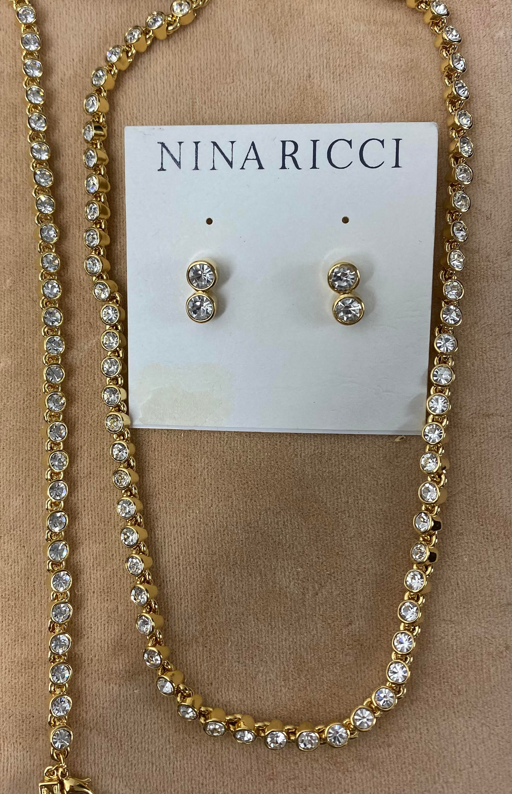 Nina Ricci Swarovski Crystal Jewelry Set – 22kt Gold Plated - Etsy