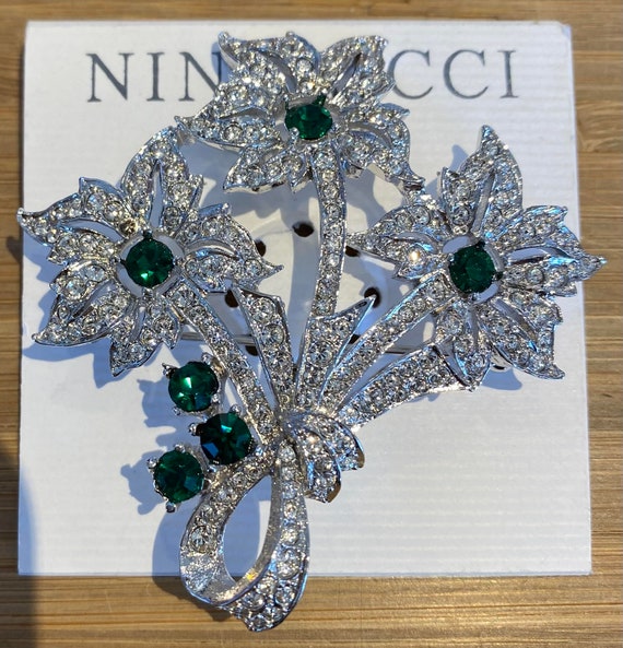 Nina Ricci Gold plated or Rhodium plated Floral B… - image 2