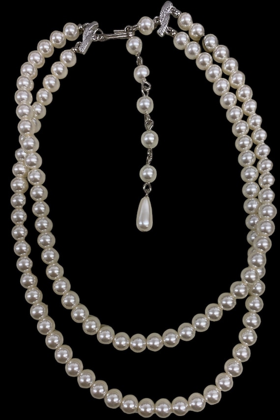 Pearl Necklace, Double Strand, Mm Pearls, Adjustable Length