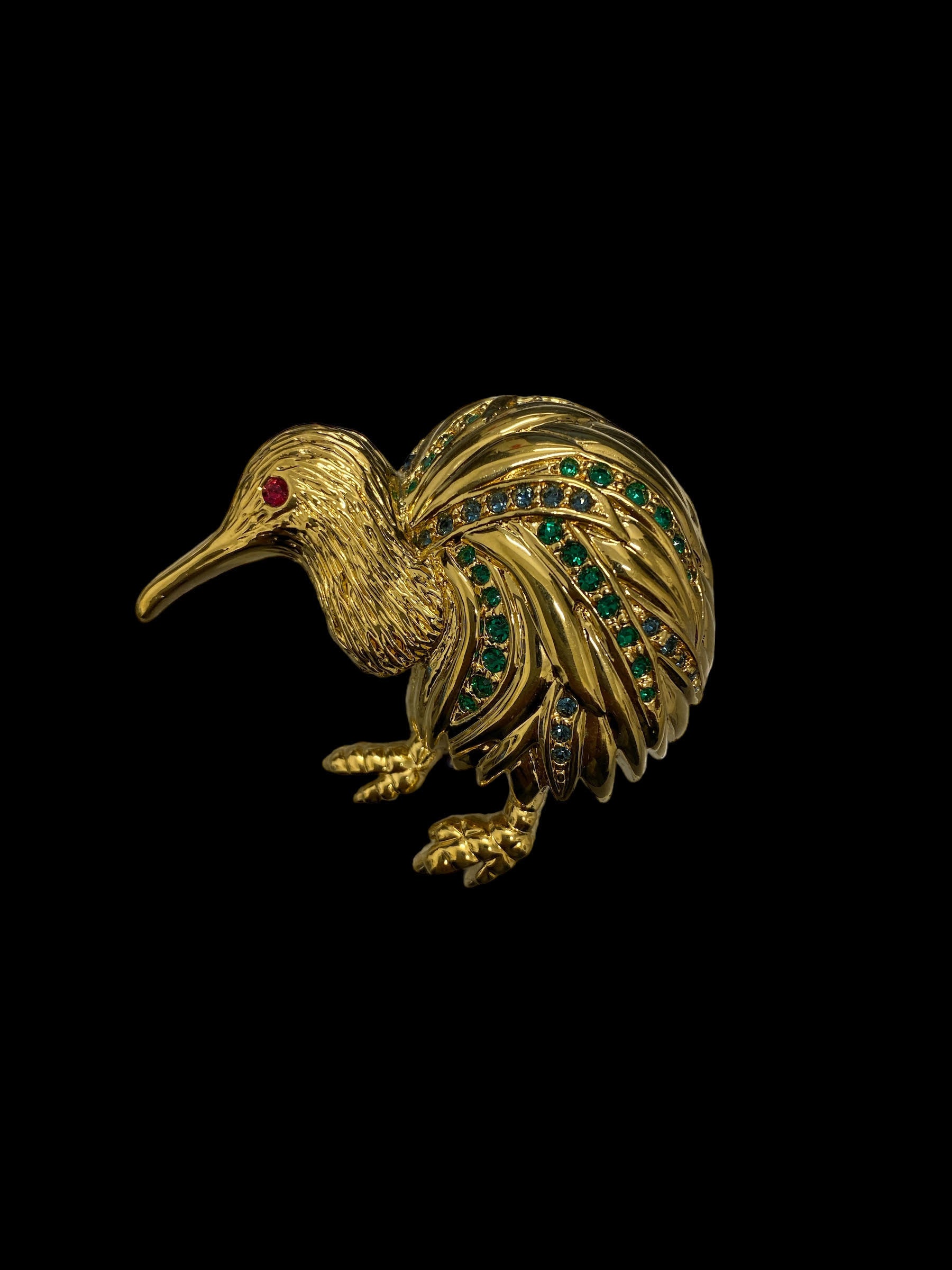 D’ORLAN エナメルペイント 鳥バード ブローチ ラインストーンヴィンテージ Beautiful Vintage D'Orlan Rhinestone Enamel Bird Pin Brooch