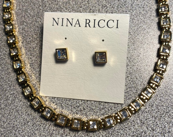 D'Orlan Necklace w Nina Ricci Small Pierced Earri… - image 1