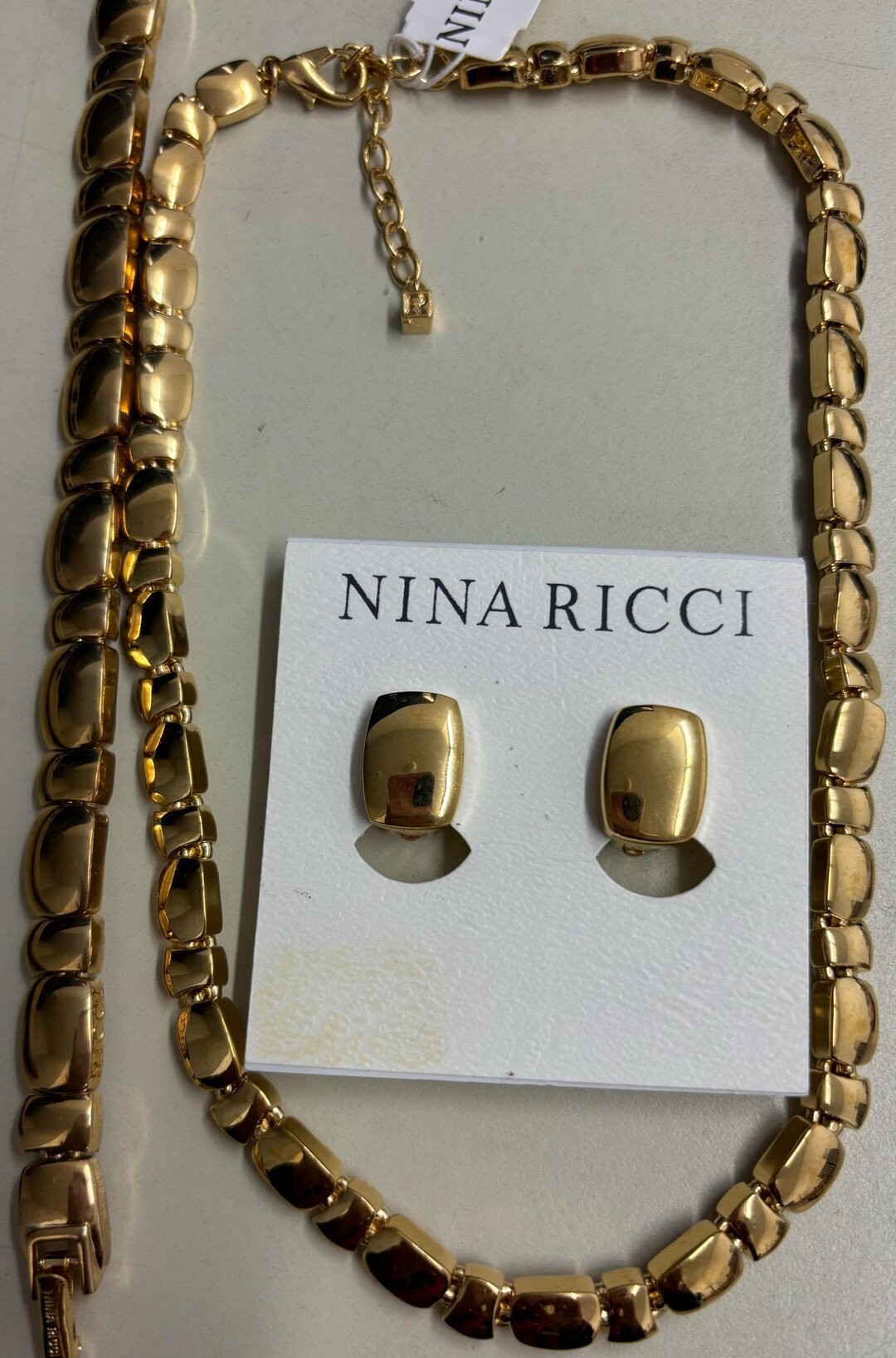 Nina Ricci Vintage 22kt Gold Necklace, Bracelet, Earrings Set - Etsy