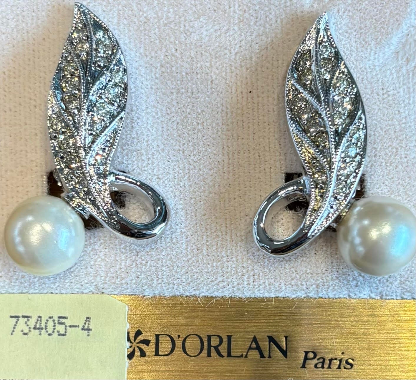 D'orlan Clip Earrings, Rhodium Plated, Handset Swarovski