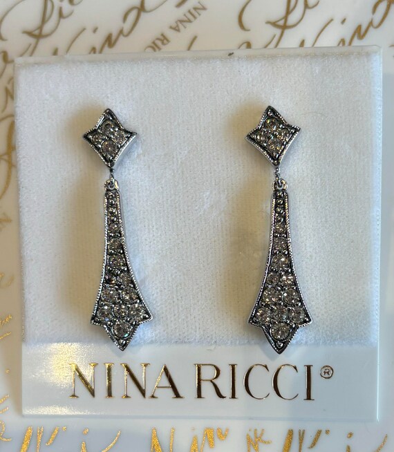 Boucles D'oreilles Pendantes Swarovski En Cristal - Neuves Avec étiquettes, Argenté