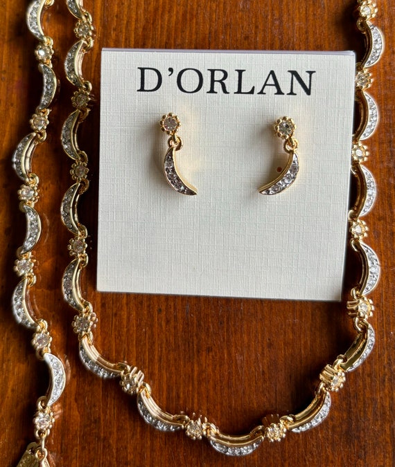 Set Collana E Orecchini A Clip Cristallo Nero – Placcato Argento, Fatto A Mano UK