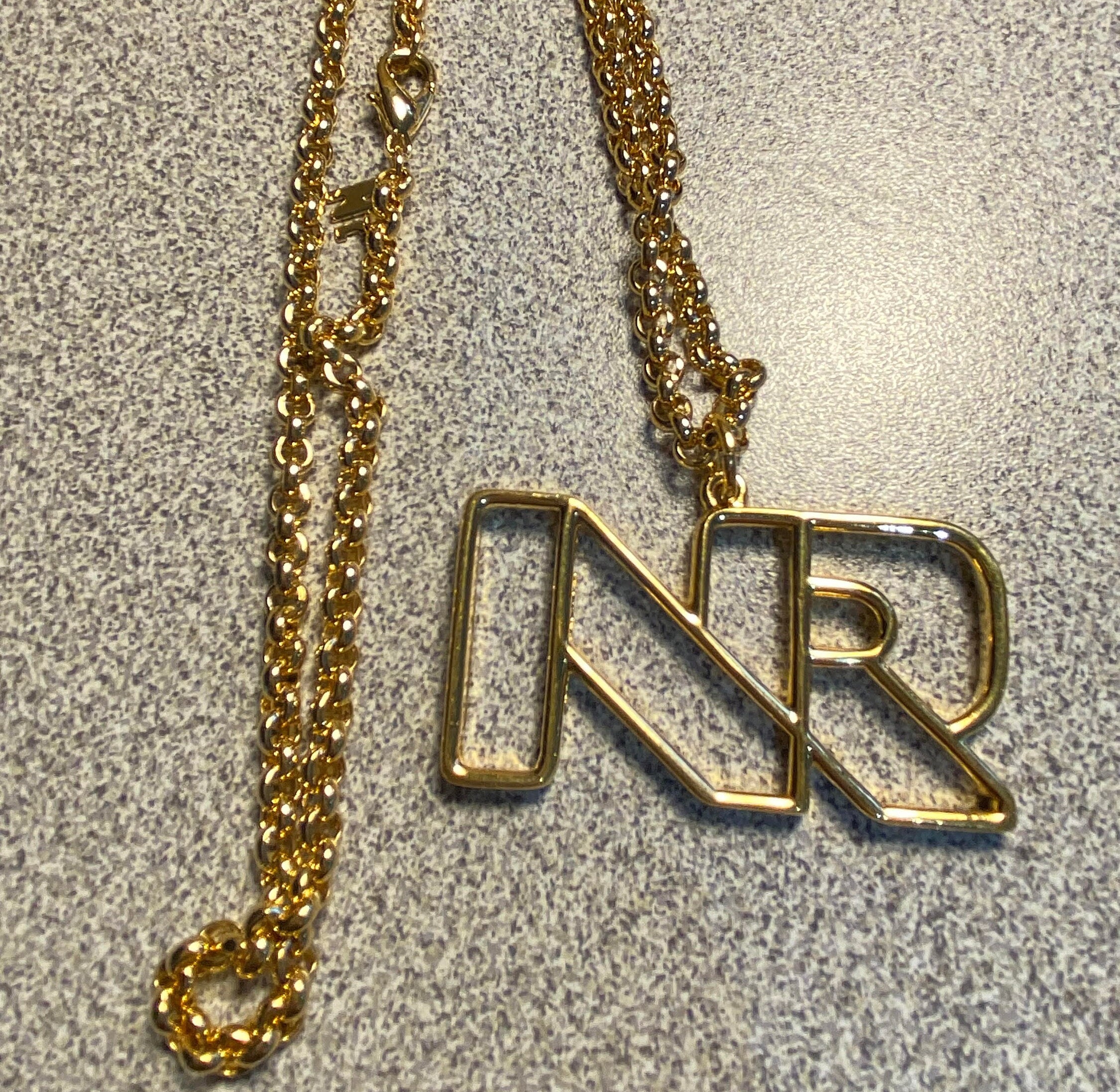 Vintage Nina Ricci Logo Pendant, 22kt Gold Plated, 30 Inch - Etsy