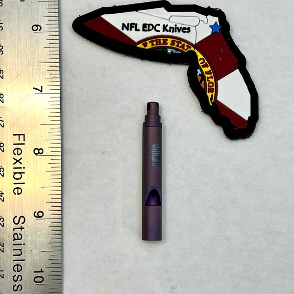 NFL_EDC_Knives Custom Tactical Purple Anodized Vargo 416 Outdoors Titanium Emergency Whistle