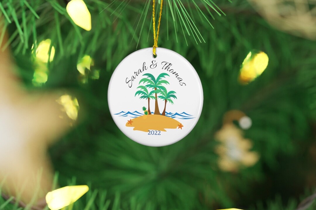 Beach Christmas Ornament, Personalized Christmas Ornament, Coastal