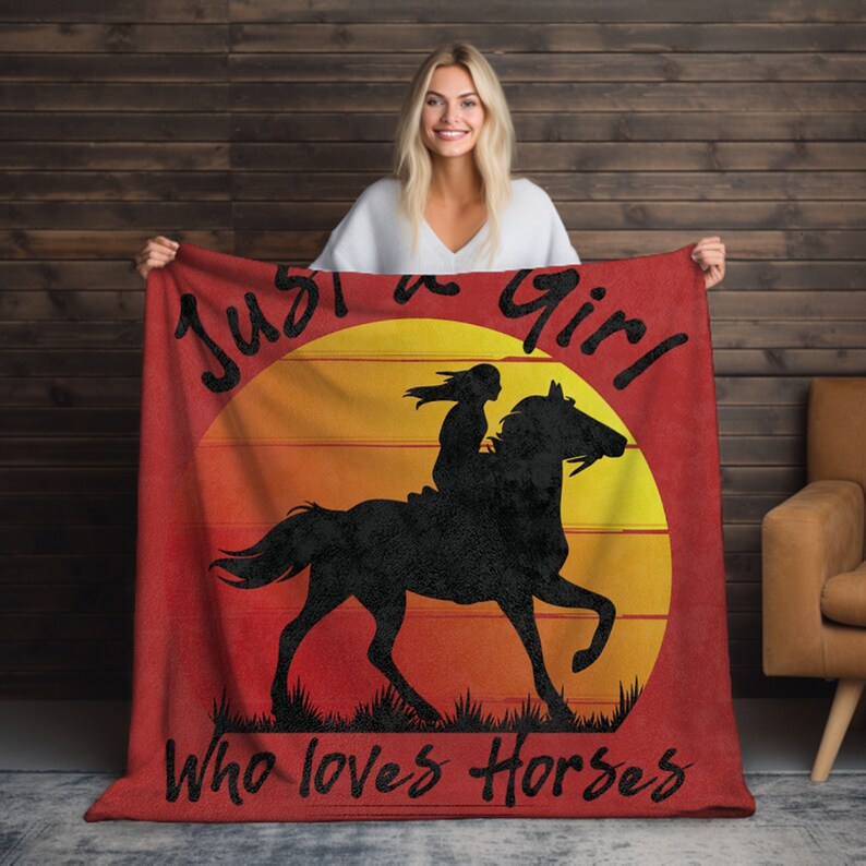Cowgirl, Personalized Name Blanket, Horse Blanket, Girl, Woman
