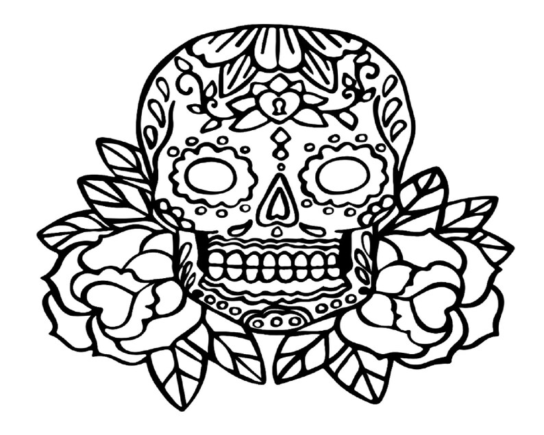 20 Sugar Skull Coloring Pages, A Fun and Creative Way to Celebrate Day of the Dead Art - Etsy