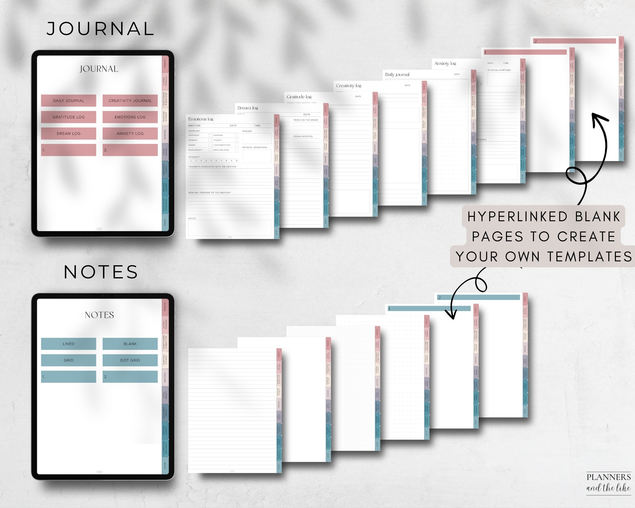 Digital Mental Health Journal for Goodnotes, Samsung notes etc. Self-care journal