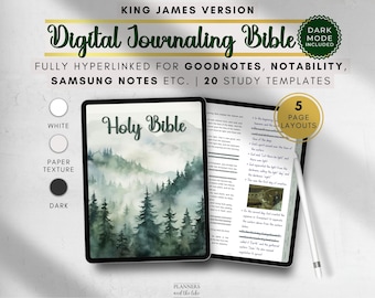 KJV Digital Journaling Bible: Study Templates for Goodnotes (PDF)