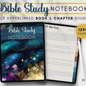 Fully hyperlinked Digital Bible Study Notebook for Goodnotes, Notability, Samsung notes etc