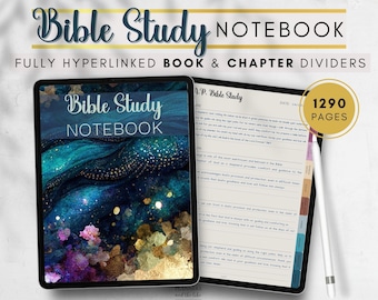 Fully hyperlinked Digital Bible Study Notebook for Goodnotes, Notability, Samsung notes etc