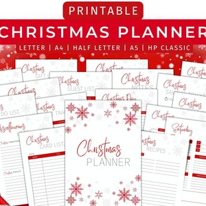 Planejador de Natal para imprimir, planejador de férias para imprimir, lista de tarefas de Natal, planejador de orçamento para presentes, planejador Goodnotes, planejador de Natal