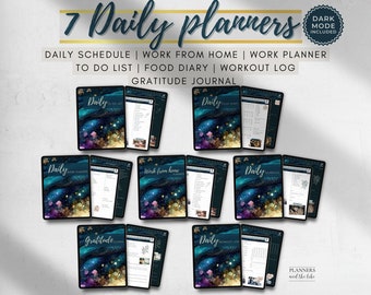 Daily Planner Bundle: Work, Gratitude, Fitness (PDF Digital Download)