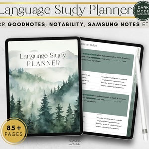 Language Study Planner: Digital Notebook for Goodnotes, XODO (PDF)