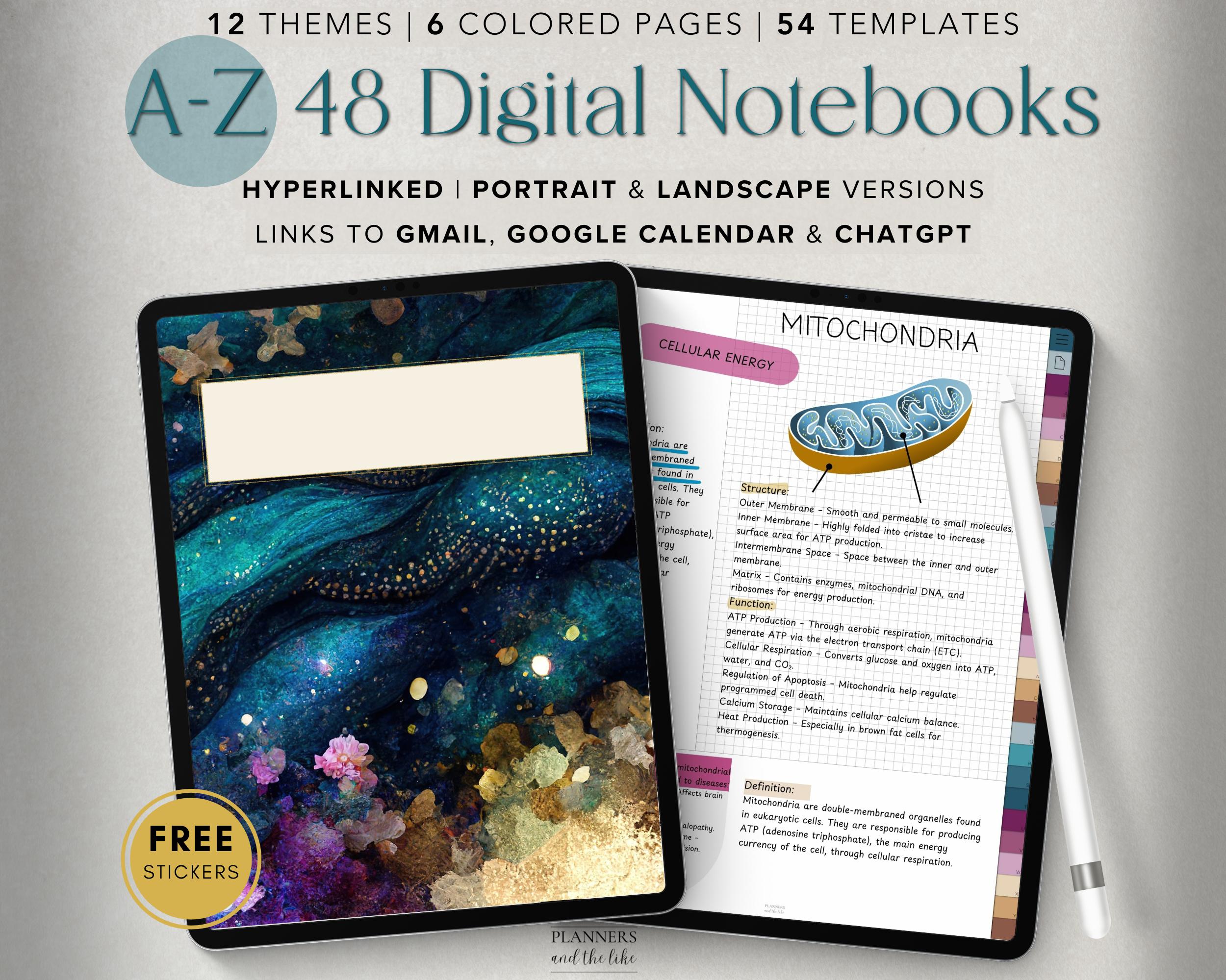 A-Z Digital Landscape and Portrait Notebooks – 48 Notebooks | 54