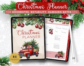 Christmas Planner Digital for Goodnotes, Samsung Notes, Notability.