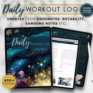 Goodnotes Digital Daily Workout Log | Light and dark modes | Free stickers