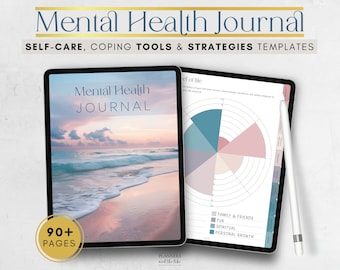 Digital Mental Health Journal for Goodnotes, Samsung notes etc.  Self-care journal