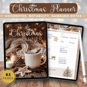 Ästhetischer Digitaler Weihnachtsplaner für Goodnotes, Samsung Notes, Notability.