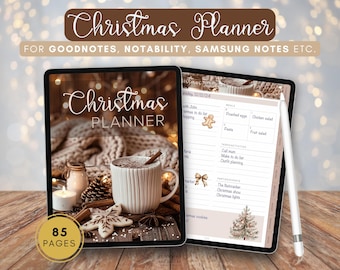 Digital Christmas Planner for Goodnotes, Notability, Samsung Notes (PDF, 85 Pages)