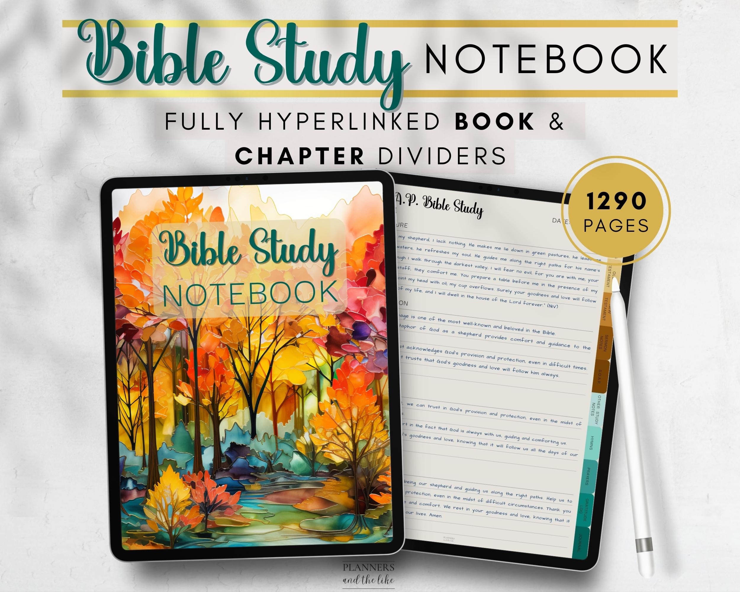 IPad & Tablet Digital Bible Study Notebook With Hyperlinked Dividers to  Every Book and Chapter - Etsy