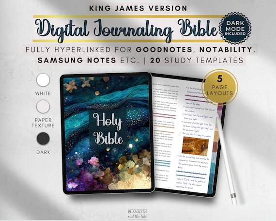 KJV Digital Journaling Bible: Study Templates for Goodnotes (PDF)