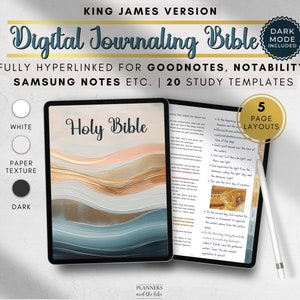 KJV Digital Journaling Bible for Goodnotes, Samsung Notes, Collanote etc with study templates