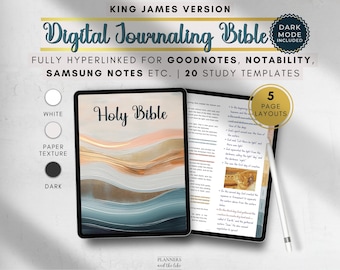 KJV Digital Journaling Bible for Goodnotes, Samsung Notes, Collanote etc with study templates