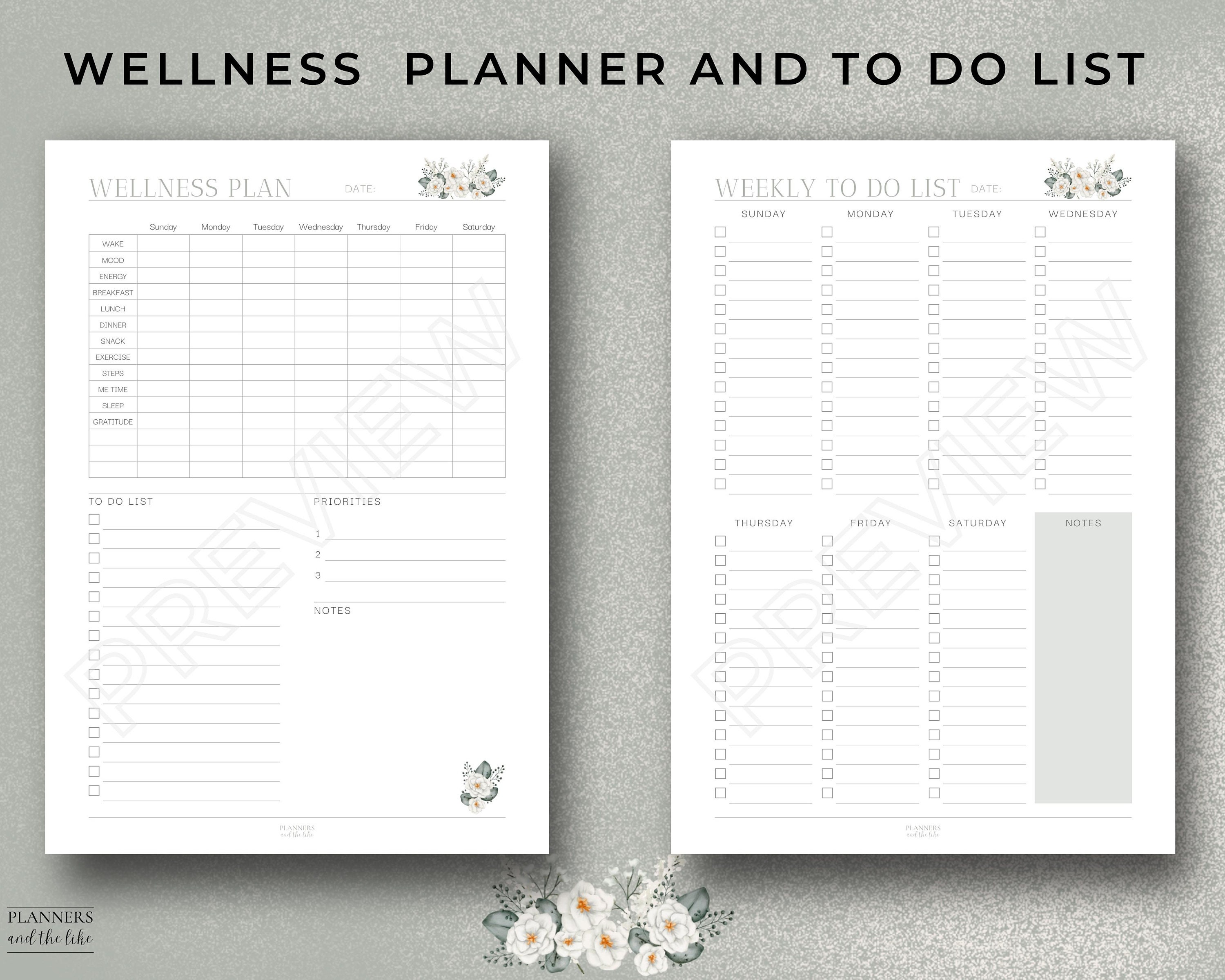 Weekly Planner Inserts Printable Bundle Floral Weekly - Etsy
