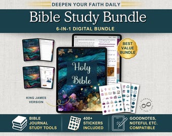 KJV Bible Study Bundle | Digital Journal, Study Guide, Workbook (GoodNotes)