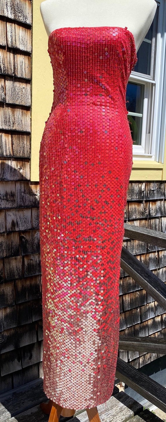 Red Mermaid Sequin Dress