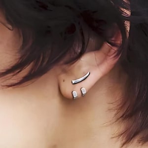 Women&#39;s Earrings - Silver Stud Earrings, Minimalist Women Earring, Gifts for Wife, Women&#39;s Stud Earrings, Studs for Women, Edgy earrings