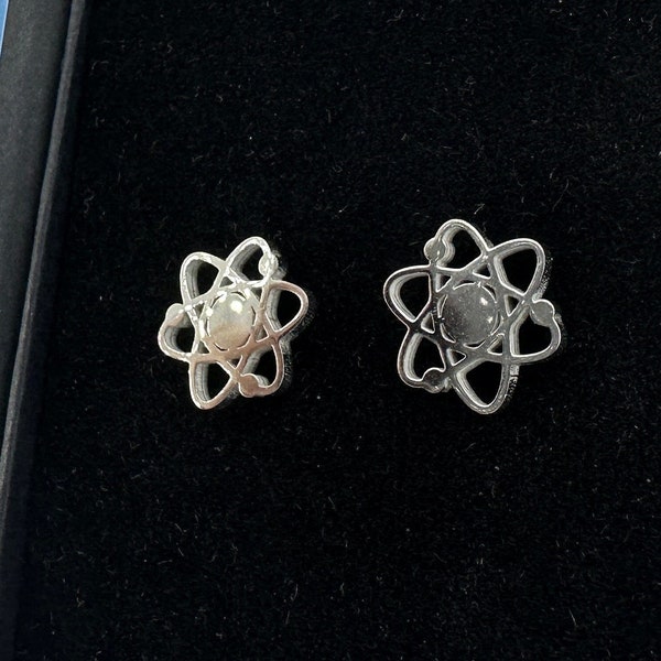 These Atom Science earrings make an ideal STEM gift for a science teacher or student offering a unique and stylish science gift idea, A094