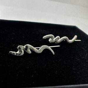 Ear Climbers Earrings, Curved Bar, Stacking Earrings, Dainty Earrings, Minimalist Earrings, Climber Crawler earrings, Silver Jewellery, A297