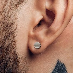 Mens Earrings, Silver Stud Earrings, Men, Steel, Edgy Earring, Silver Jewellery, Mens Stud Earrings, Studs for Men, Simple earrings, A377