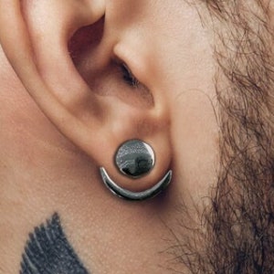 Mens Earrings - Silver wrap around  Earrings, Men, Minimalist Male Earring, Silver, Mens stud, Man Earrings, for Men, edgy, A004