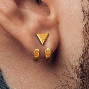 Mens Earrings - Gold Stud Earrings, Men, Minimalist Male Earring, Sterling Silver, Mens Stud Earrings, Studs for Men, stud earrings, A511