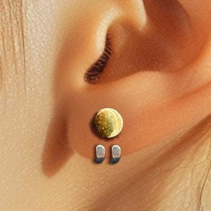 Minimalistic Ear Cuffs - Gold Silver Wrap Around Huggie Earrings, Dainty Pierced Ear Cuffs, Women's Minimal Ear Studs, Huggie Ear Cuff, A206
