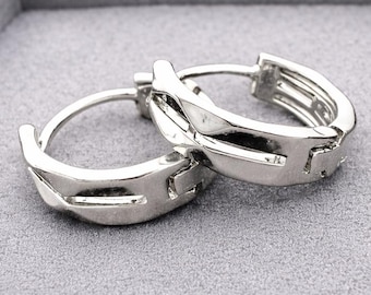 Stainless Steel Silver Hoop Earrings, Minimalist Hoop Earrings for Men or Women, Everyday Silver Hoops, Gift for Him or Her, A127