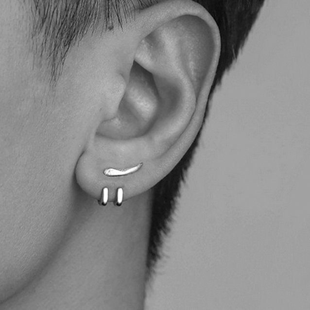 Mens Earrings Silver Stud Earrings Men Minimalist Male Etsy