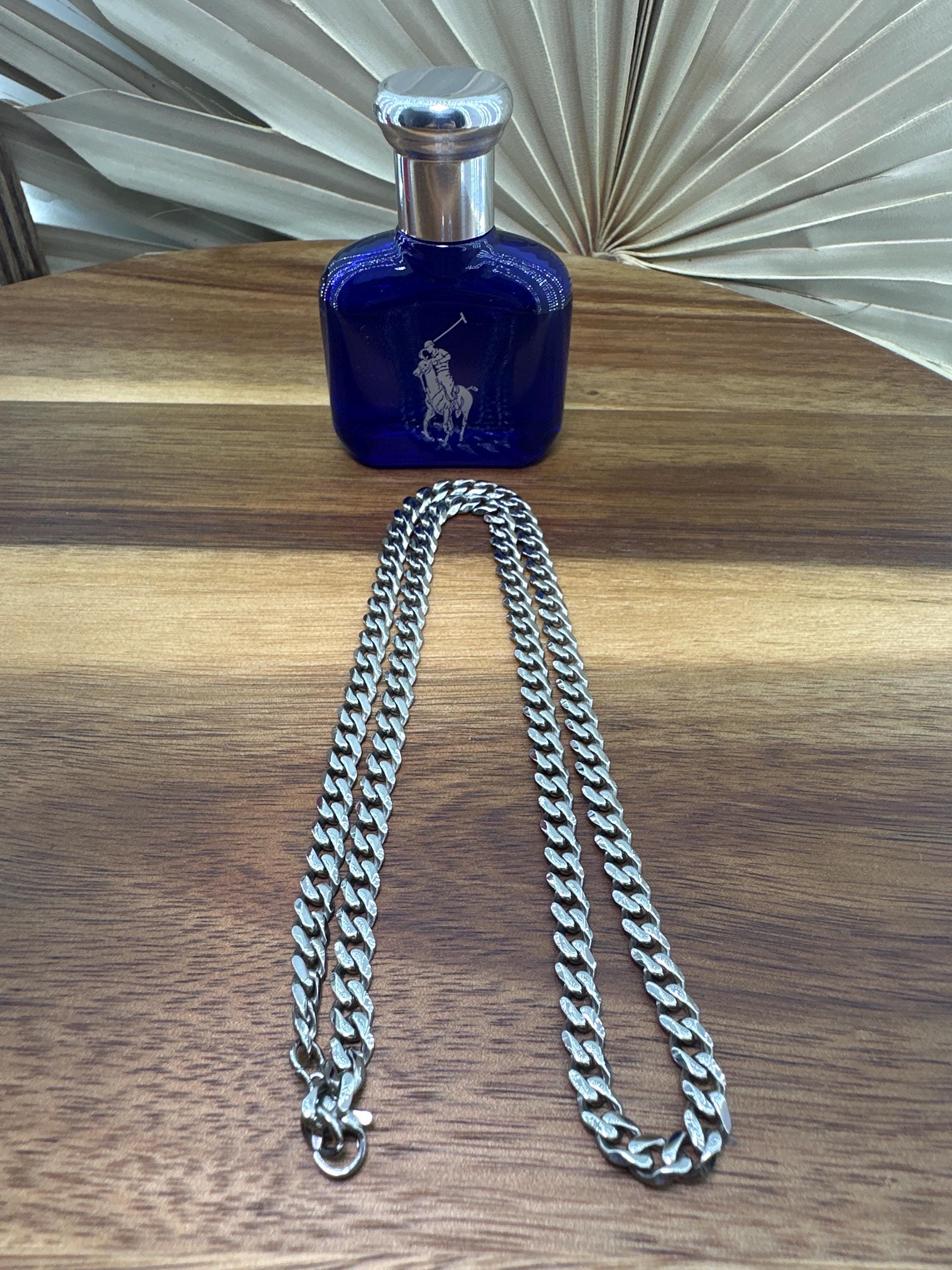 Collana Uomo In Acciaio Inossidabile, Catena Cubana Piatta Lunga 60 Cm, Lucida, Antiallergica
