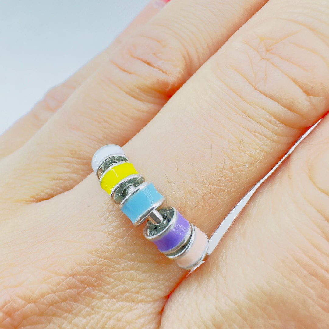 Anello Antistress Donna In Argento - Regolabile Con Perla Rimovibile - Gioiello Anti-Ansia Per Mamma E Amica